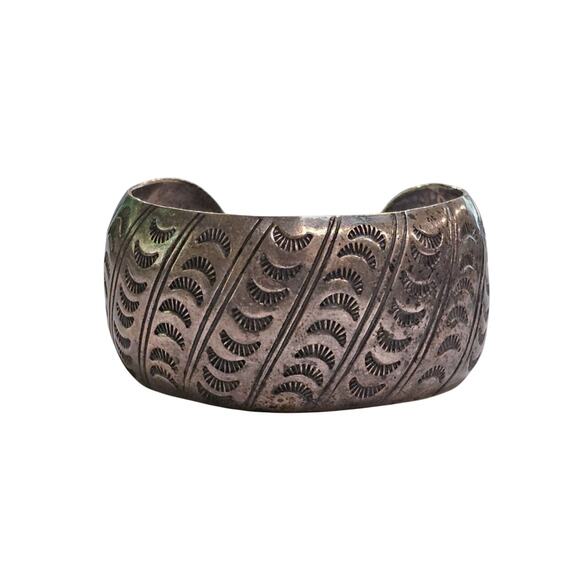 Vintage Diné (Navajo) Sterling Silver Cuff Bracelet by...